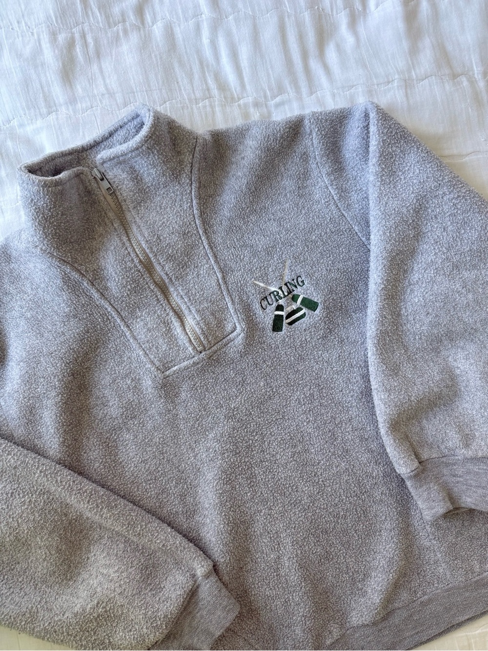 VINTAGE curling fleece quarter-zip sweatshirt